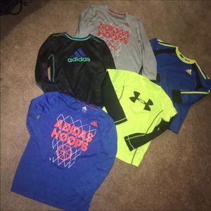 5 Boys Addidas And Under Armour Size 7 long sleeve
